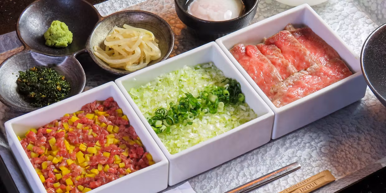 焼肉いのうえ神楽坂店 【神楽坂店限定】INOUE三重奏お肉のひつまぶしランチ